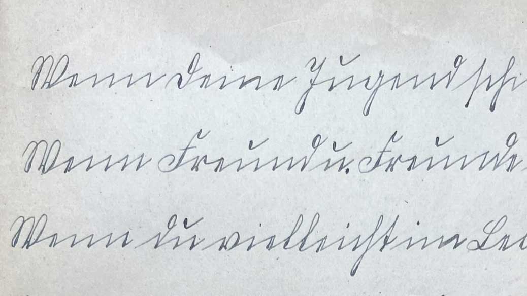 Eine Übung voller Strichbuchstaben